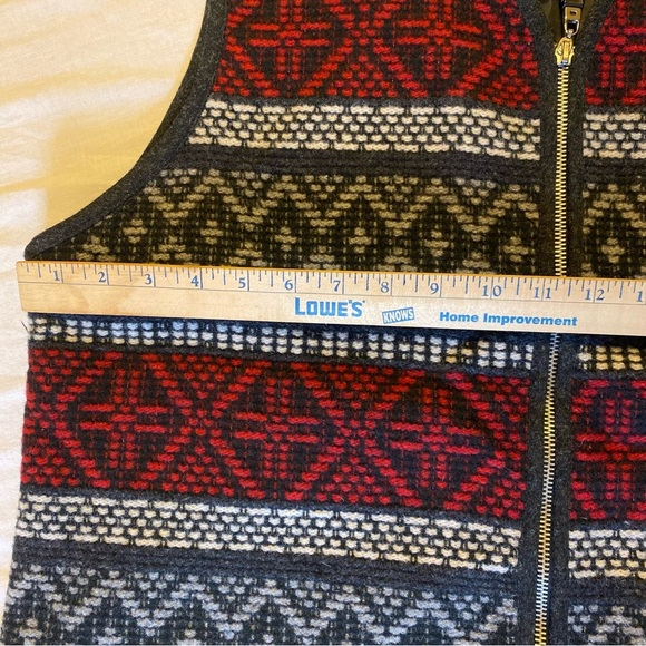 Coldwater Creek Wool Blend V Neck Lined Mixed Pattern Vest Women’s Large - Picture 5 of 9